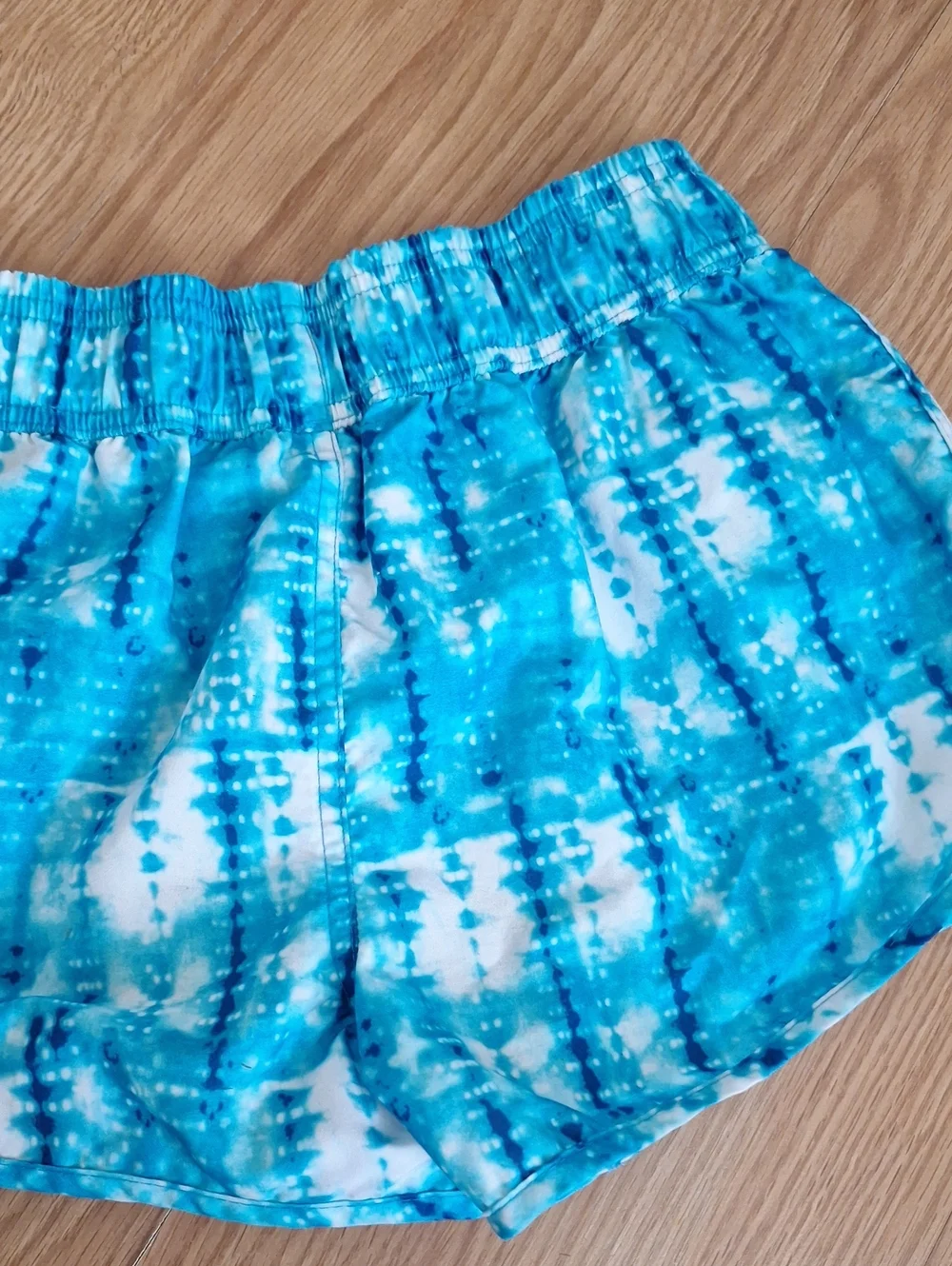Kanu Surf Girls' Turquoise Blue Tie-Dye Swim Athletic Shorts